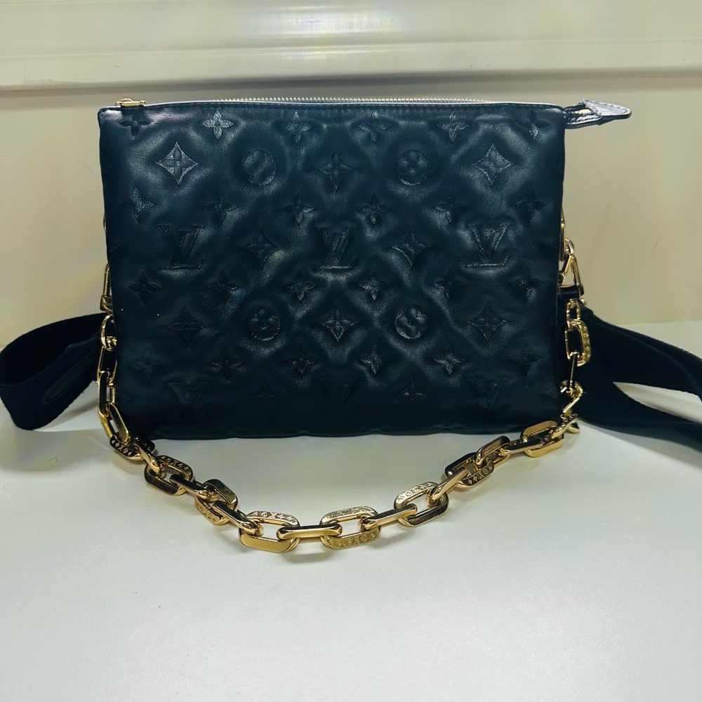 Louis Vuitton Black Crossbody Bag with Gold Chain